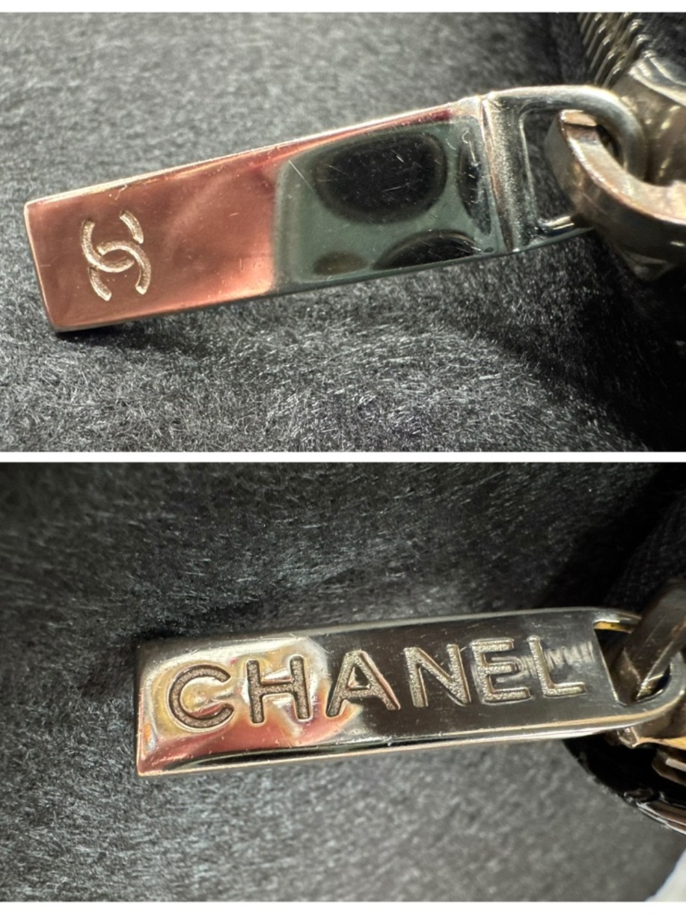 CHANEL Black Quilted Patent Leather Zip Wallet - Picture 6 of 10